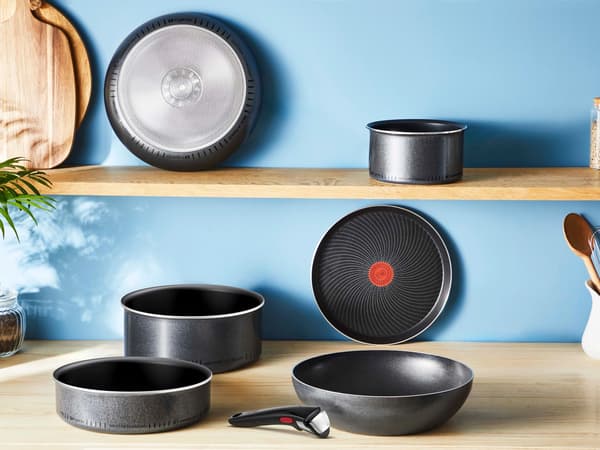 Tefal Ingenio So Light stekpanneset, 3-delad, grå