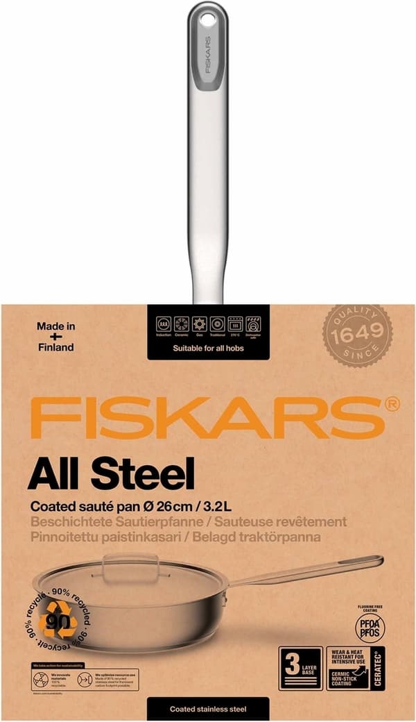 Fiskars All Steel Stekpanna, 26 cm
