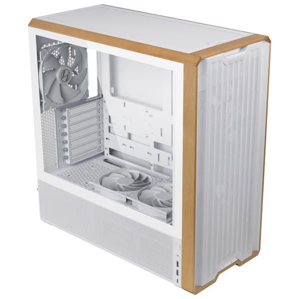 Lian Li Lancool 217 ATX-chassi, vit/björk