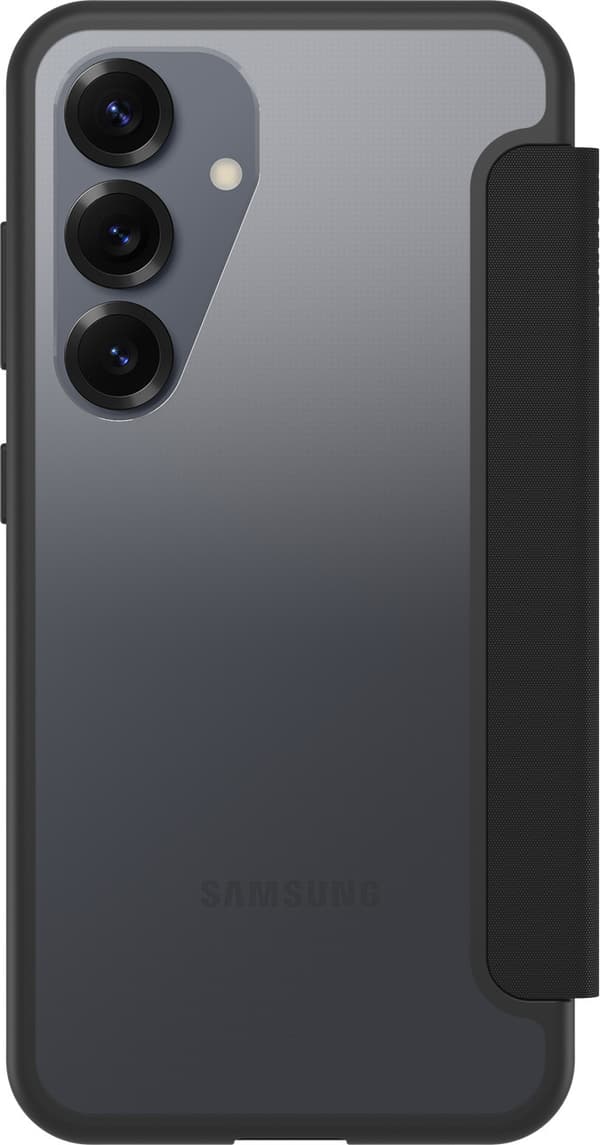 OtterBox React Folio plånboksfodral, Samsung Galaxy S25, svart / transparent
