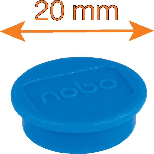 Nobo-magneter för whiteboard, 20 mm, färgsortiment, 10 st