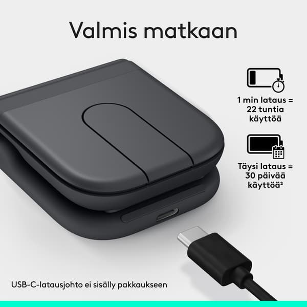 Logitech Mobi Fold trådlös mus, svart