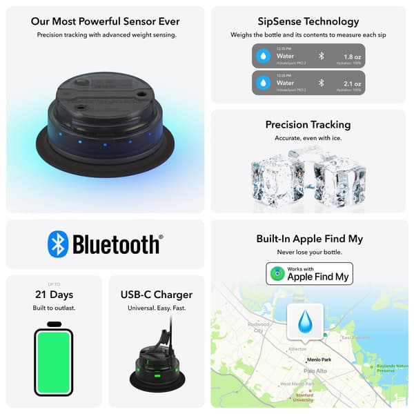 HidrateSpark PRO 2 smart vattenflaska med sugrör, 0,95 l, blå