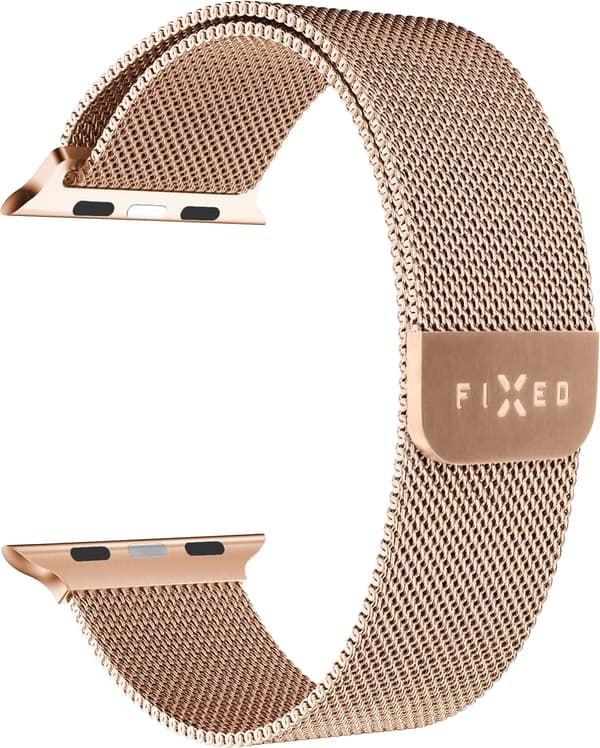 Fixerad mesh-armband för smartklocka, Apple Watch 38 / 40 / 41 mm, roséguld