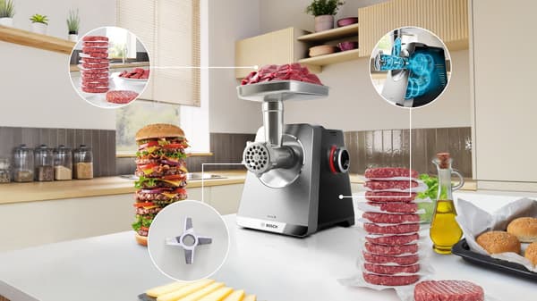 Bosch Serie 8 MFWS835M köttkvarn, stål