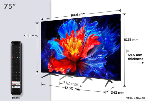 TCL 75" P81K – 4K QLED Google TV