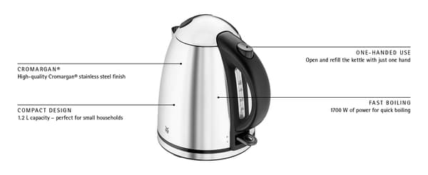 WMF Stelio vattenkokare 1,2 L, rostfritt stål