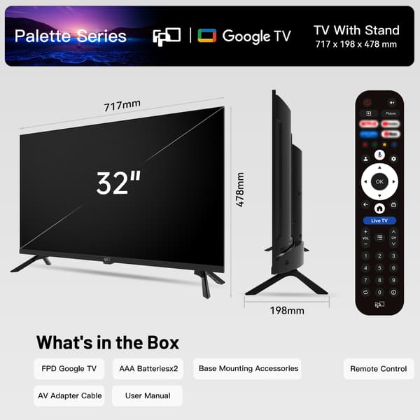 FPD 32" G512 – HD Ready LED Google TV, 12 V