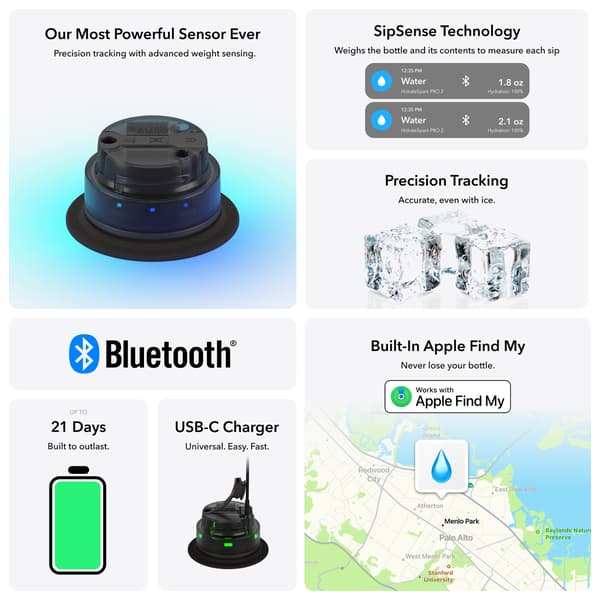 HidrateSpark PRO 2 smart vattenflaska, 0,62 l, blå