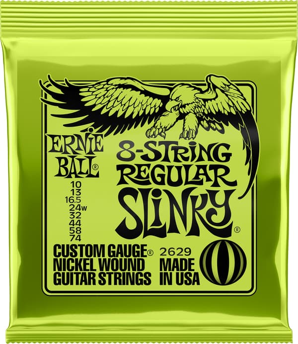 Ernie Ball 8-Sträng Regular Slinky, elgitarrsträngar, 10-74