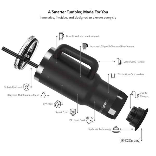 HidrateSpark PRO 2 smart dryckesmugg, 0,89 l, svart