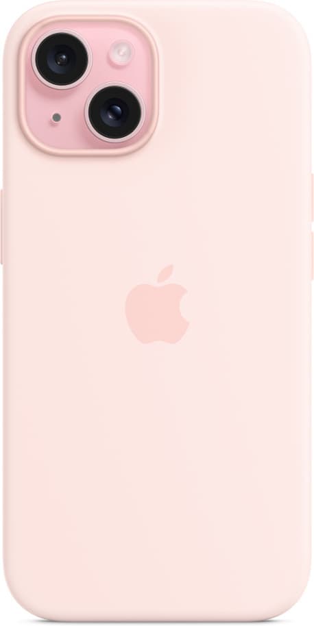 Apple iPhone 15 silikonfodral med MagSafe, rosa