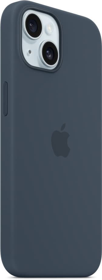 Apple iPhone 15 silikonfodral med MagSafe, stormblå