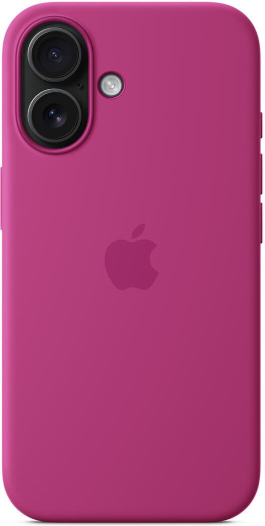 Apple iPhone 16 silikonfodral med MagSafe, fuksia