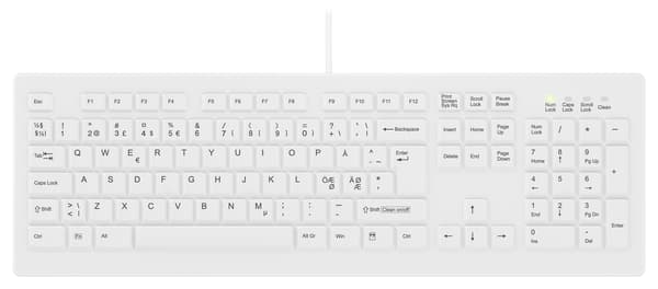 Contour Active Key ClassicClean Medicinskt Tangentbord PN C8100, vit
