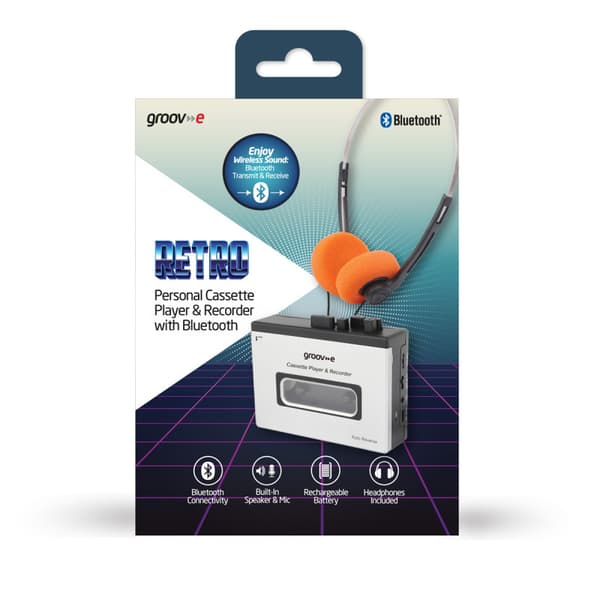 Groov-e PS530SR bärbar kassettbandspelare med Bluetooth