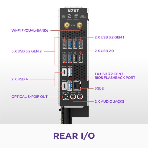 NZXT N9 X870E moderkort, svart
