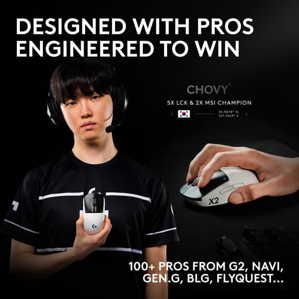 Logitech G PRO X2 Superstrike trådlös spelmus