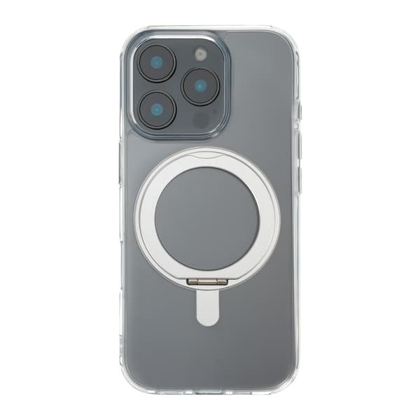 FoneKit Premium Kickstand MagSafe-kompatibelt skyddsfodral med stativ, iPhone 16 Pro, transparent