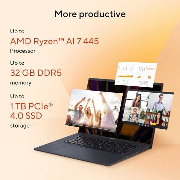 ASUS Vivobook 18 bärbar dator, Windows 11 (D1807GA-S8083W)