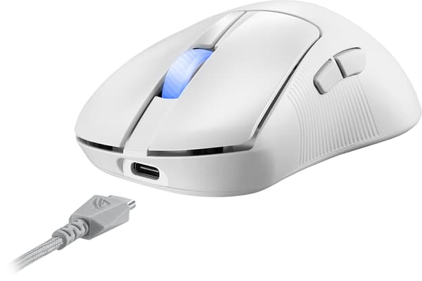 Asus ROG Keris II Ace trådlös gamingmus, vit