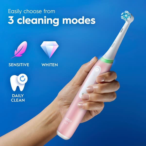 Oral-B iO3 eltandborste, rosa + resefodral