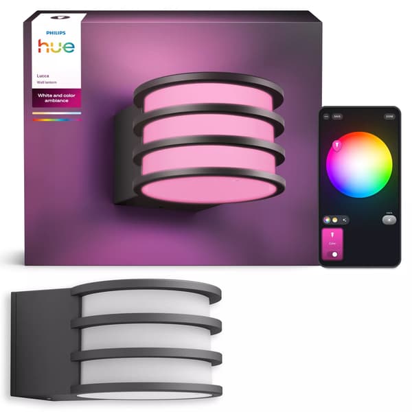 Philips Hue Lucca utomhusvägglampa, antracit, A60 WCA