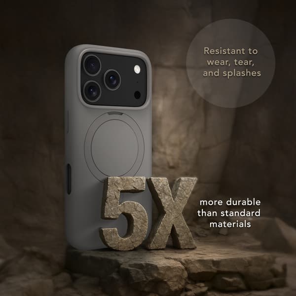 dbramante1928 Roskilde MagSafe Kickstand ICON skyddsskal, iPhone 17 Pro, River Stone