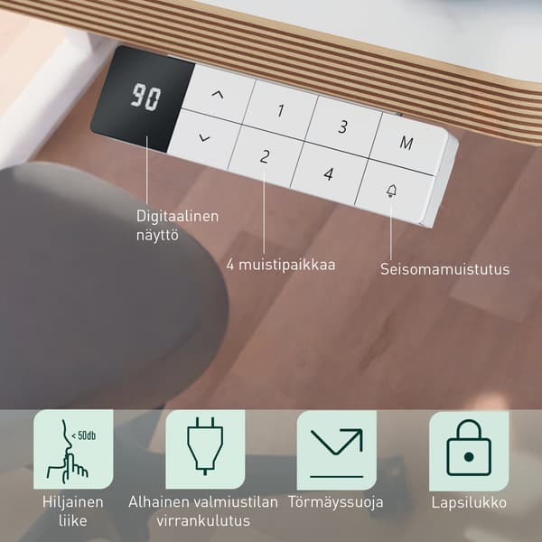 Leitz Ergo elektriskt skrivbord, 140 x 80 cm
