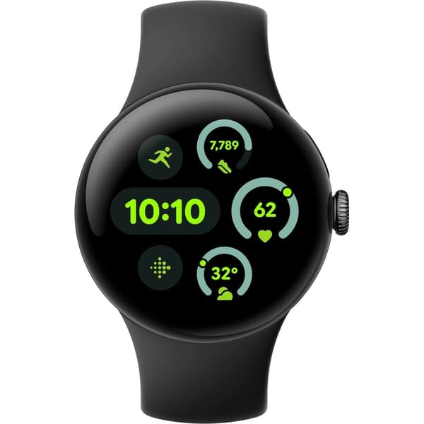 Google Pixel Watch 3 LTE -smartklocka, 41 mm, Obsidian / Matt svart