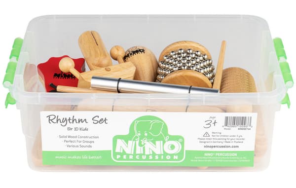 Nino Percussion NINOSET14, trärytminstrumentset för 10 barn