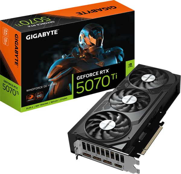 GIGABYTE GeForce RTX 5070 Ti WINDFORCE OC V2 16 GB GDDR7 grafikkort