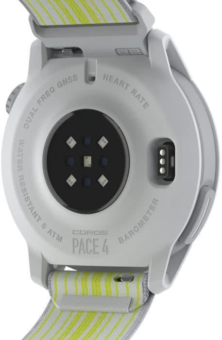 Coros Watch Pace 4 sportklocka, med vitt nylonarmband