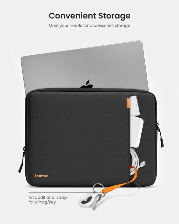 tomtoc Defender A13 Laptop fodral kit, 16", svart