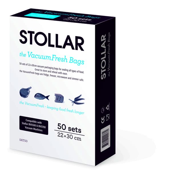 Stollar SAT50 vakuumpåsar, 22 x 30 cm, 50 st