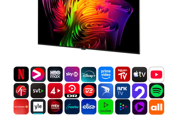 LG 77" OLED evo W6 – 4K TV med väggfäste