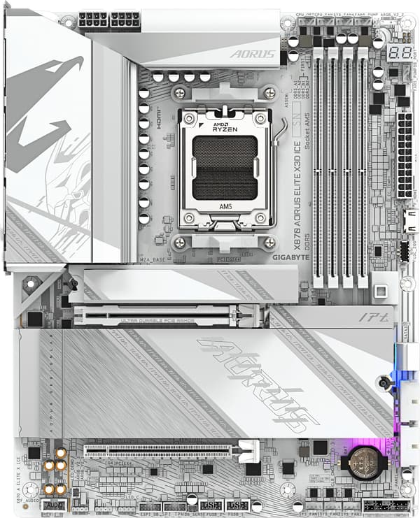 Gigabyte X870 AORUS ELITE X3D ICE ATX-moderkort