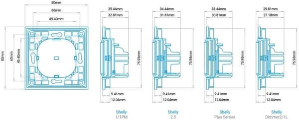Shelly Wall Switch 4 -vægstrømafbryder, hvid