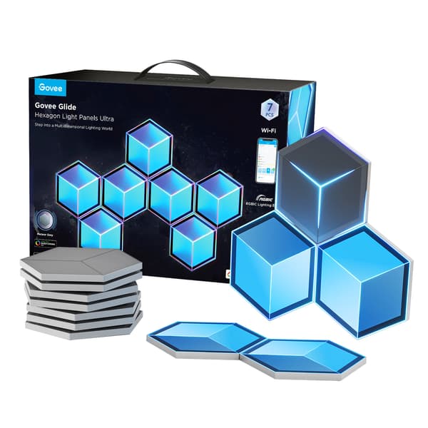 Govee Glide Hexagon Light Panels ultra smart vägglampa, 7-pack