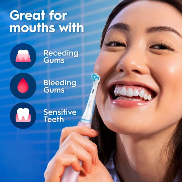 Oral-B iO3 eltandborste, rosa + resefodral