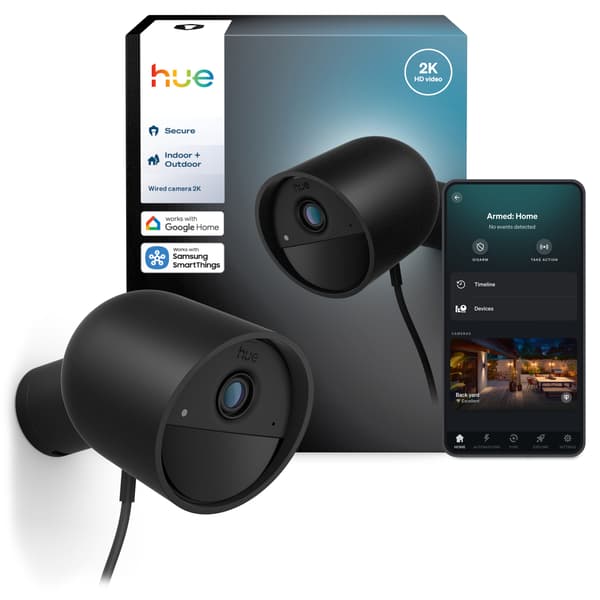 Philips Hue Secure 2K övervakningskamera, trådad, svart