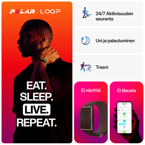 Polar Loop aktivitetsarmband, S-L, brun