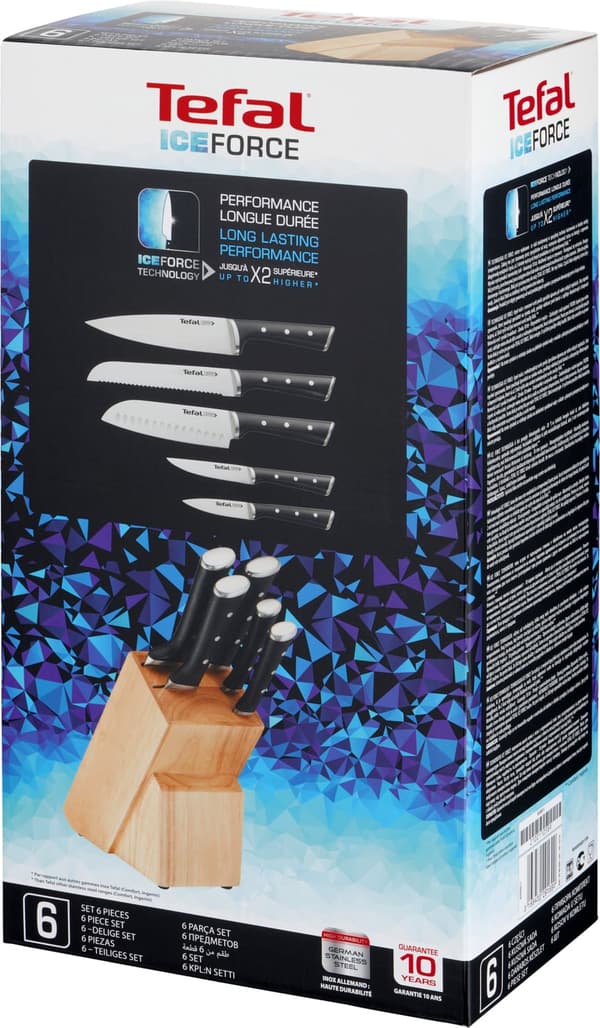 Tefal Ice Force knivblok, inkl. 5 knive