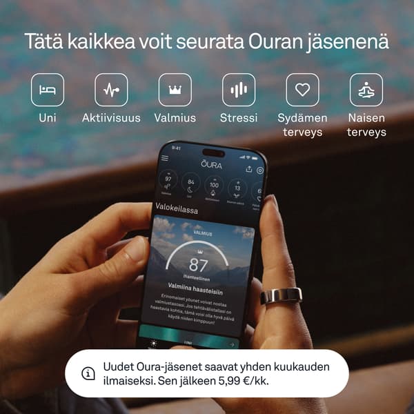 Oura Ring 4 smart ring, Silver, storlek 10