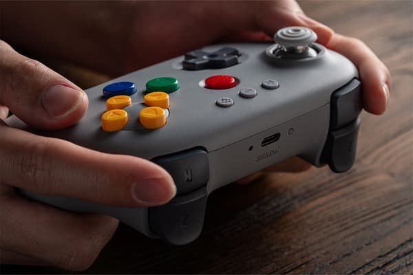 8BitDo 64 Bluetooth-spelkontroll, grå, Switch / PC