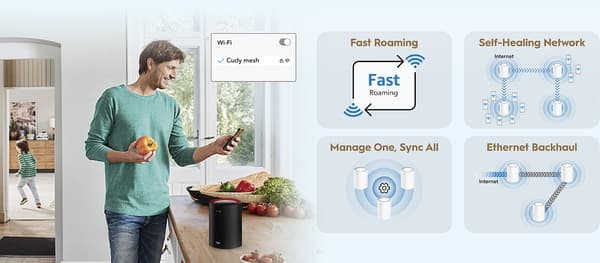 Cudy M3000 WiFi 6 -Mesh-system, 3-pack