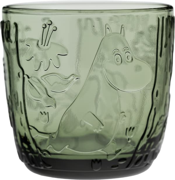 Arabia Mumin dricksglas, 28 cl, grankottegrön, 2 st