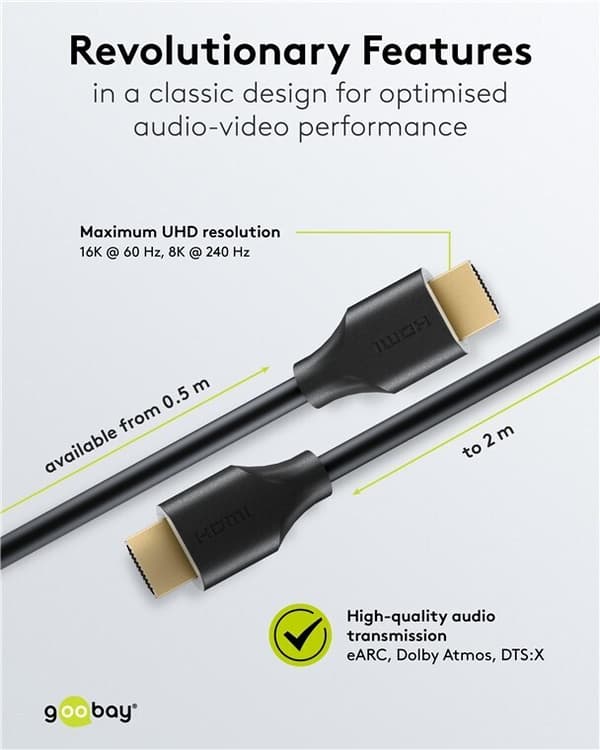 Goobay Ultra96 HDMI-kabel, 16K/60 Hz, 2 m