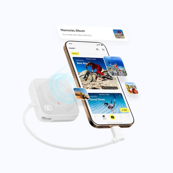Insta360 2-i-1 kortläsare + fodral, vit