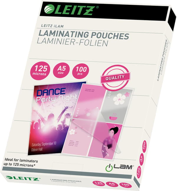 Leitz A5 125 mic -lamineringsficka, 100 st